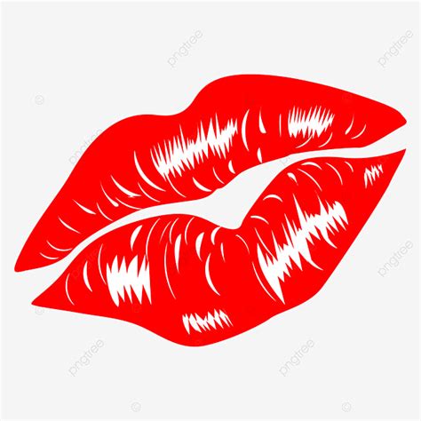 Labios Rojos Liss Con Marca De Labios Png Dibujos Besos Labios Clipart