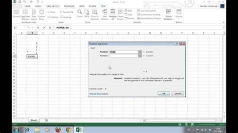 How To Insert Formulas In Excel 2013 Youtube