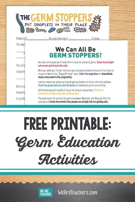 Check Out These Free And Timely Germ Education Activities Middle