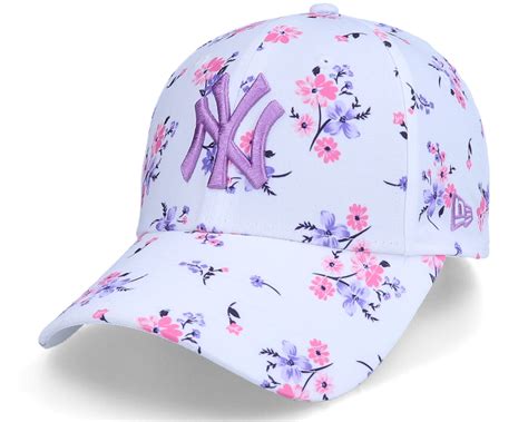 New York Yankees Womens Floral 9forty White Adjustable New Era Cap