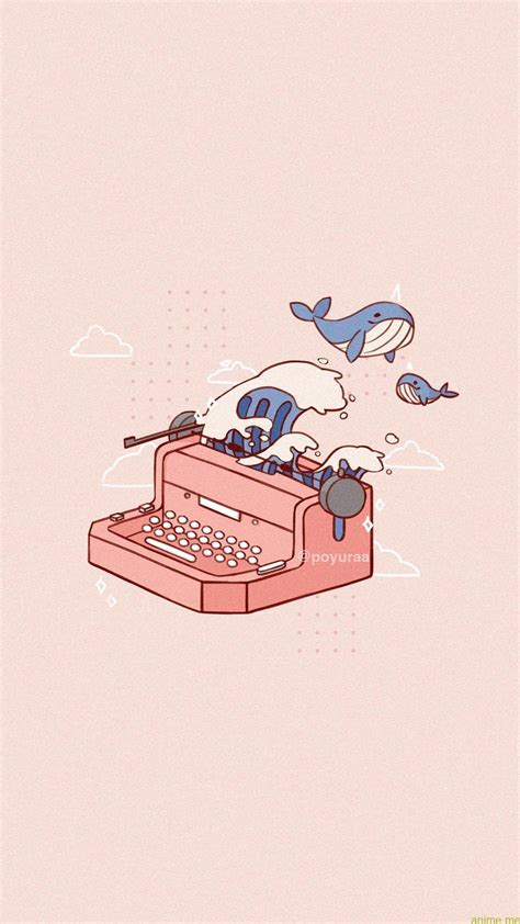 Maybe you would like to learn more about one of these? Cute Pink Aesthetic Narwhal Wave Typewriter Doodle ...