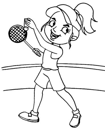Badminton Couples Coloring Page Coloring Page Coloring Home