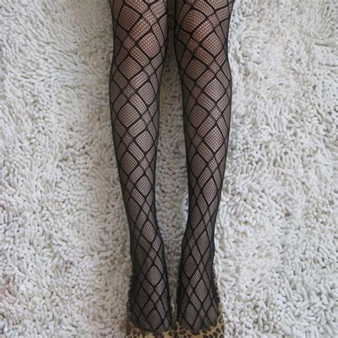 Sexy Mesh Fishnet Pantyhose Summer Women Black Pattern Tights Bodystockings Net Long