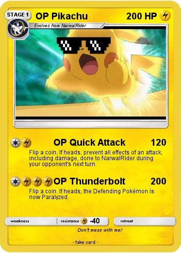 Pokémon Op Pikachu 11 11 Op Quick Attack My Pokemon Card