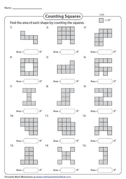Area Of Rectilinear Shapes Level 2 Area By Counting Square Units