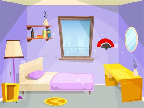 Room For Girl House Bedroom For Girl Kid Children Cartoon Vector