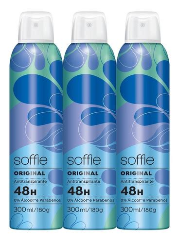 kit 3x300ml soffie original 48h desodorantes aerosol parcelamento sem juros