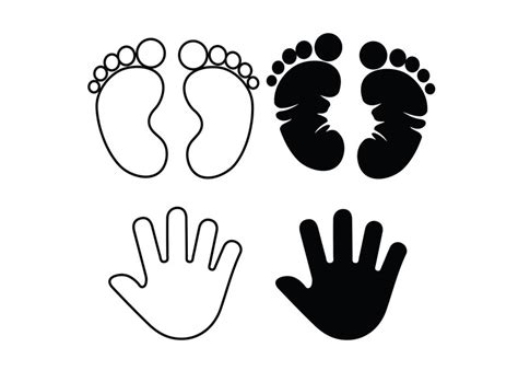 Baby Footprint Svg Baby Hands Svg Baby Feet Svg Cut Files Etsy