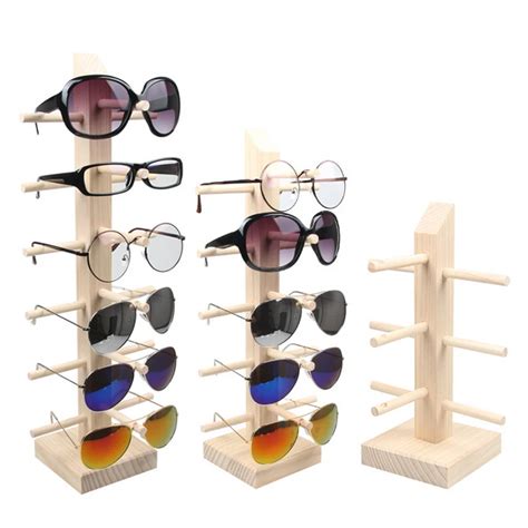 Professional Multi Size Wood Sunglass Display Rack Shelf Eyeglasses Show Stand Jewelry Holder