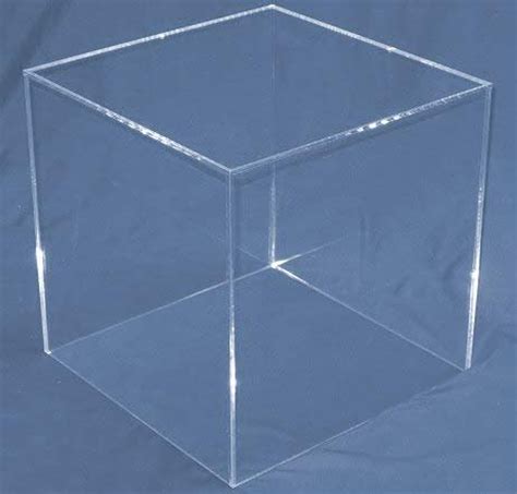 Clear Large Square Acrylic Display Cube 14 Inch Clearstands