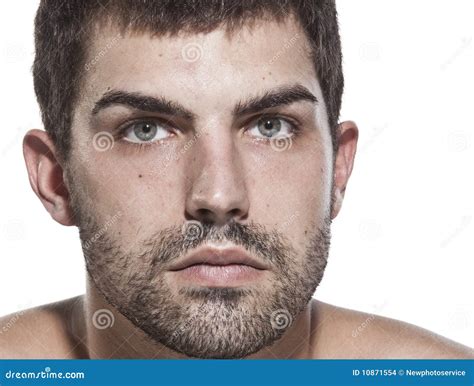 Portrait Of Young Serious Man Stock Photo Image Of Caucasian Face