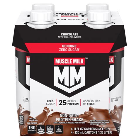 save on muscle milk non dairy protein shake chocolate rbst free 4 pk order online delivery giant