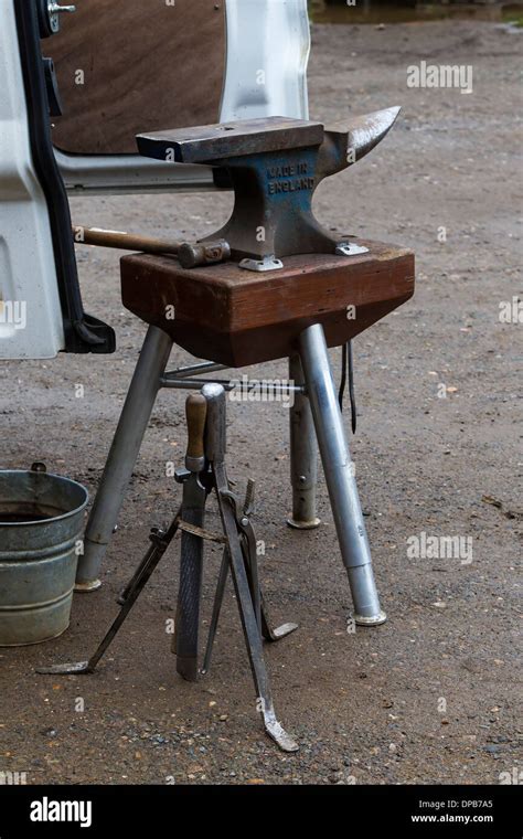Farriers Tools And Anvil Stock Photo Alamy