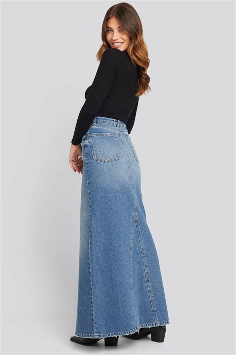 Pin By Henkie Kop On All Denim Maxi Skirt Outfits Long Jean Skirt