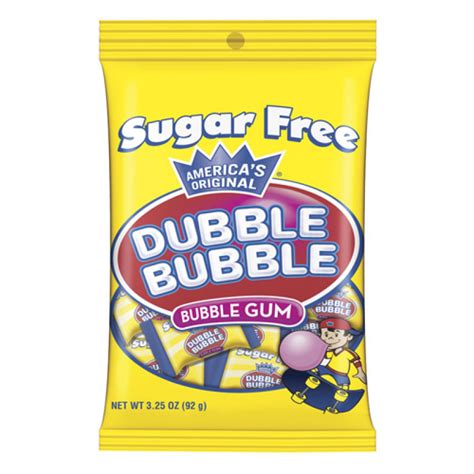 Dubble Bubble Original Bubble Gum Sugar Free Peg Bag 325oz 92g