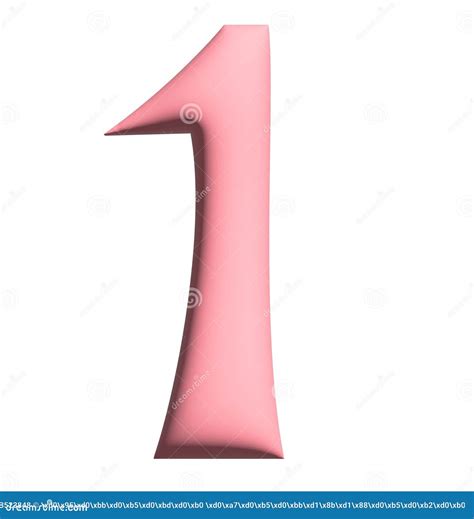 Stylized Three Dimensional Pink Numbers From 0 To 9 Clipart Stock