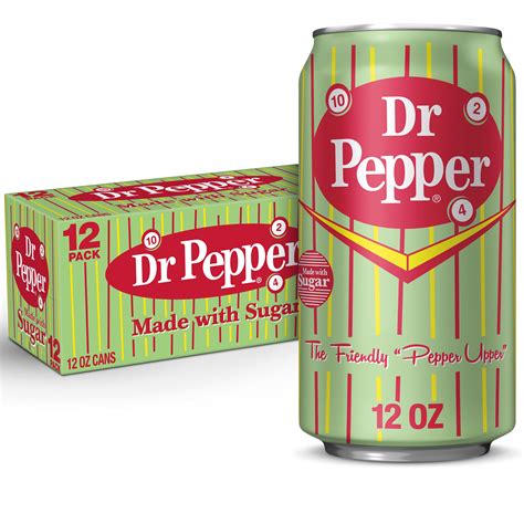 Dr Pepper Made With Sugar Soda 12 Fl Oz 12 Count