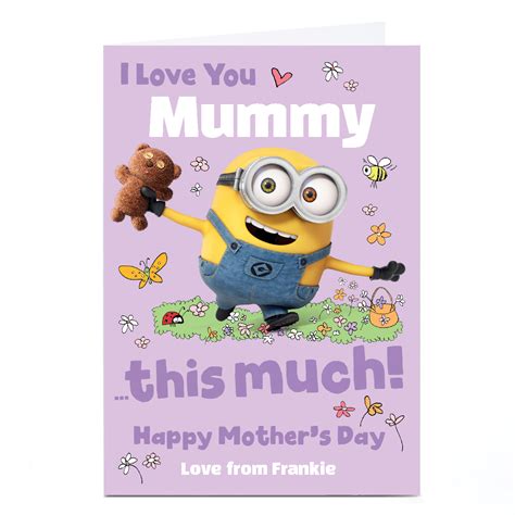 Buy Personalised Minions Mothers Day Card Love You Mummy For Gbp 2