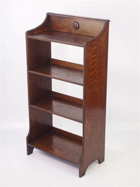 Small Edwardian Oak Open Bookcase