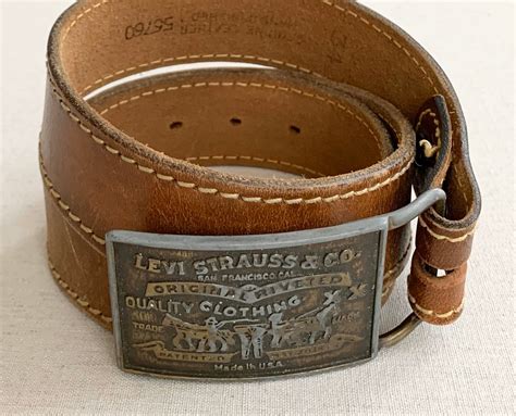 Levis Leather Belt Buckle Vintage Levi Strauss And Co Made In Usa