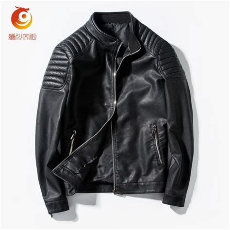 2017 New Arrival Black Pu Leather Jackets Mens Jacket Outwear Mens