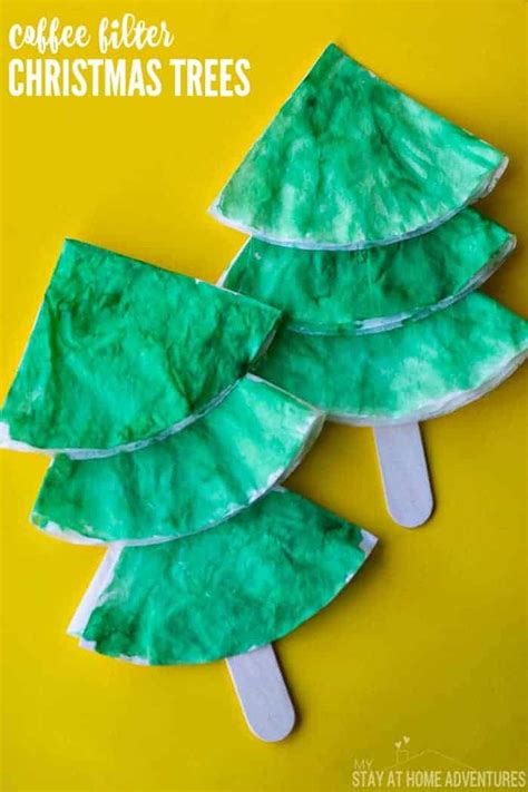 Coffee Filter Christmas Tree Craft My Stay At Home Adventures