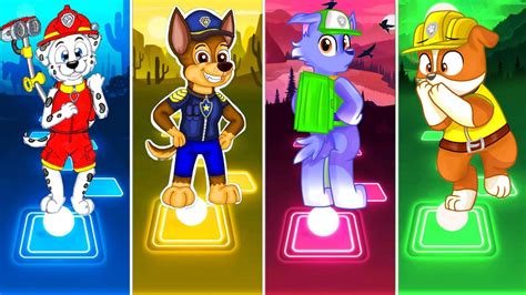 Paw Patrol Anthro Team Marshall Chase Rocky Rubble Tiles Hop