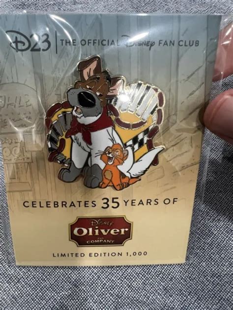 Disney D23 Oliver And Company 30th Anniversary Dodger Kitten Dog Pin Le