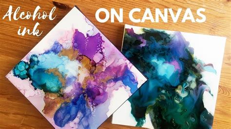 Tutorial Alcohol Ink Painting On Canvas Youtube Alcohol Ink