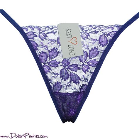 Simple Sexy Purple Lace Thong Dollar Panties