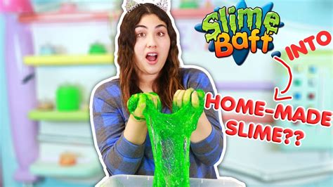 Turning Slime Baff Into Real Home Made Slime Challenge ~ No Borax No