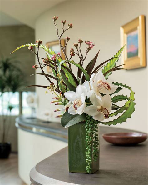 Cymbidium Orchid Aloe And Branch Arrangement Large Flower Arrangements
