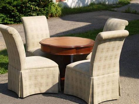 Looking for a dining table and 4 chairs? 4 Upholstered Ethan Allen Dining Chairs for Sale in New ...