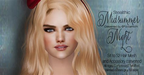 The Sims 2 Finds Stealthic Midsummernight 4to2 Hair And Accessory