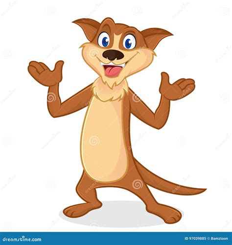 Weasel Cartoon Mascot Smiling And Standing Stock Vector Illustration