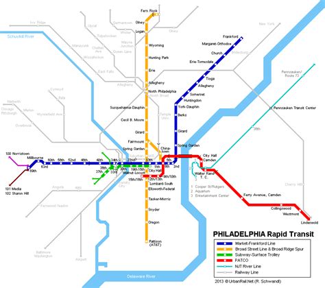 Philly Subways Metro Map Map Transit Map