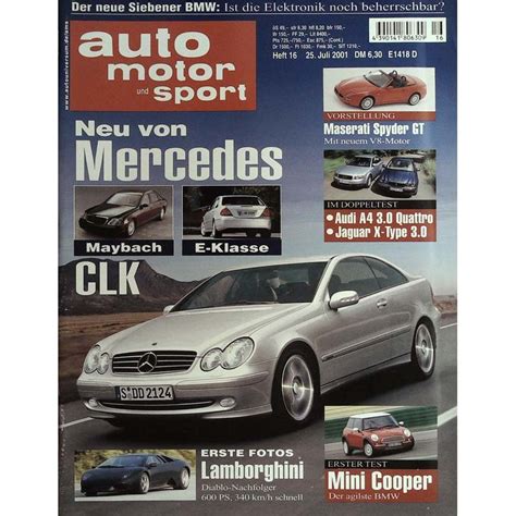 Auto Motor Sport Heft 16 25 Juli 2001 Mercedes CLK Zeitschrift