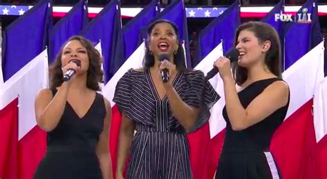 Watch Hamiltons Schuyler Sisters Add Sisterhood While Singing America The Beautiful At The