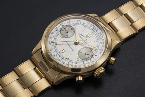 Rolex An Extremely Rare Gold Oyster Chronograph Antimagnetique
