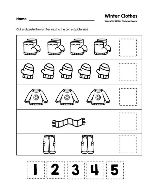 Number Cut And Paste Worksheets For Preschool Free Preschool