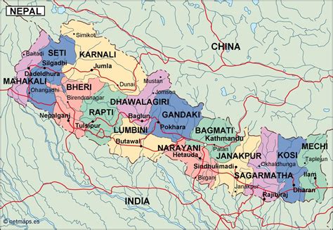 Physical Map Of Nepal