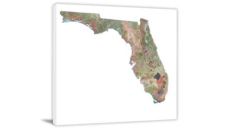 Florida Satellite Map 2022 Canvas Wrap