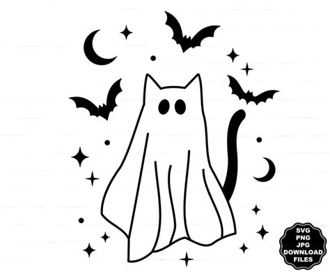 Ghost Cat Svg Ghost Svg Cat Ghost Svg Ghost Cat Clipart Etsy Ghost