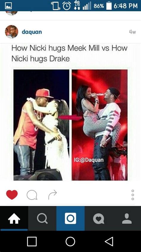 nicki hugs meek vs nicki hugging drake celebrity memes funny jokes nicki and drake