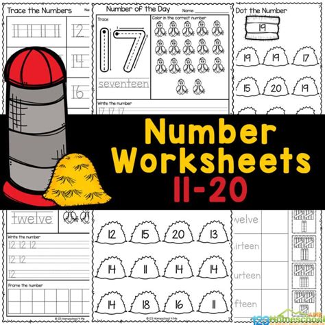 Printable 11 20 Worksheets For Kindergarten