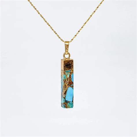 Turquoise Necklace Gold ASANA Crystals 40 Sale