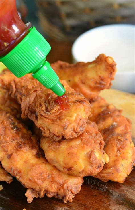 Sriracha Crispy Chicken Tenders With Honey Dipping Sauce Will Cook For Smiles