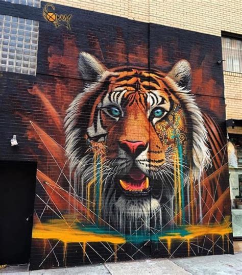 Tiger Mural By Sonny Seen At Lafayette Street Soho New York Wescover
