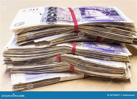 Pile Of Used Uk 20 Pound Notes Editorial Photography Image Of