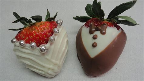 Dressed Up Chocolate Dipped Strawberries Bride And Groom Youtube